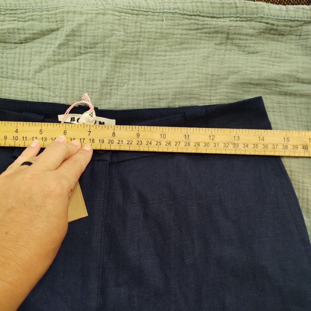 Boden Westbourne Navy Linen wide Leg Trouser Pant Sz 2L - Picture 10 of 13